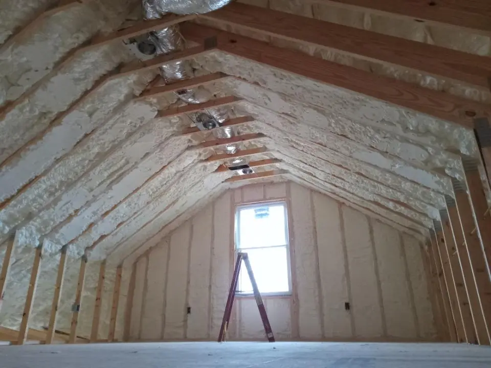 Spray foam roofing application for Crawl Space Insulation project in Escalon